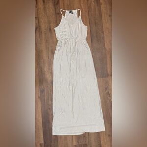 Duetime Black/White Maternity Halter Maxi Dress Sz(S)